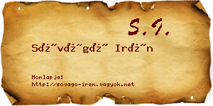 Sóvágó Irén névjegykártya