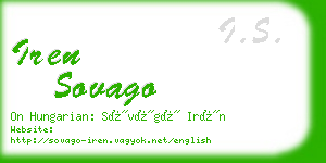 iren sovago business card